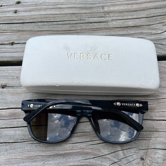 Versace MOD 4270 GB1/T5 Cat Eye Black Brown Stud Women’s Sunglasses - Picture 3 of 5